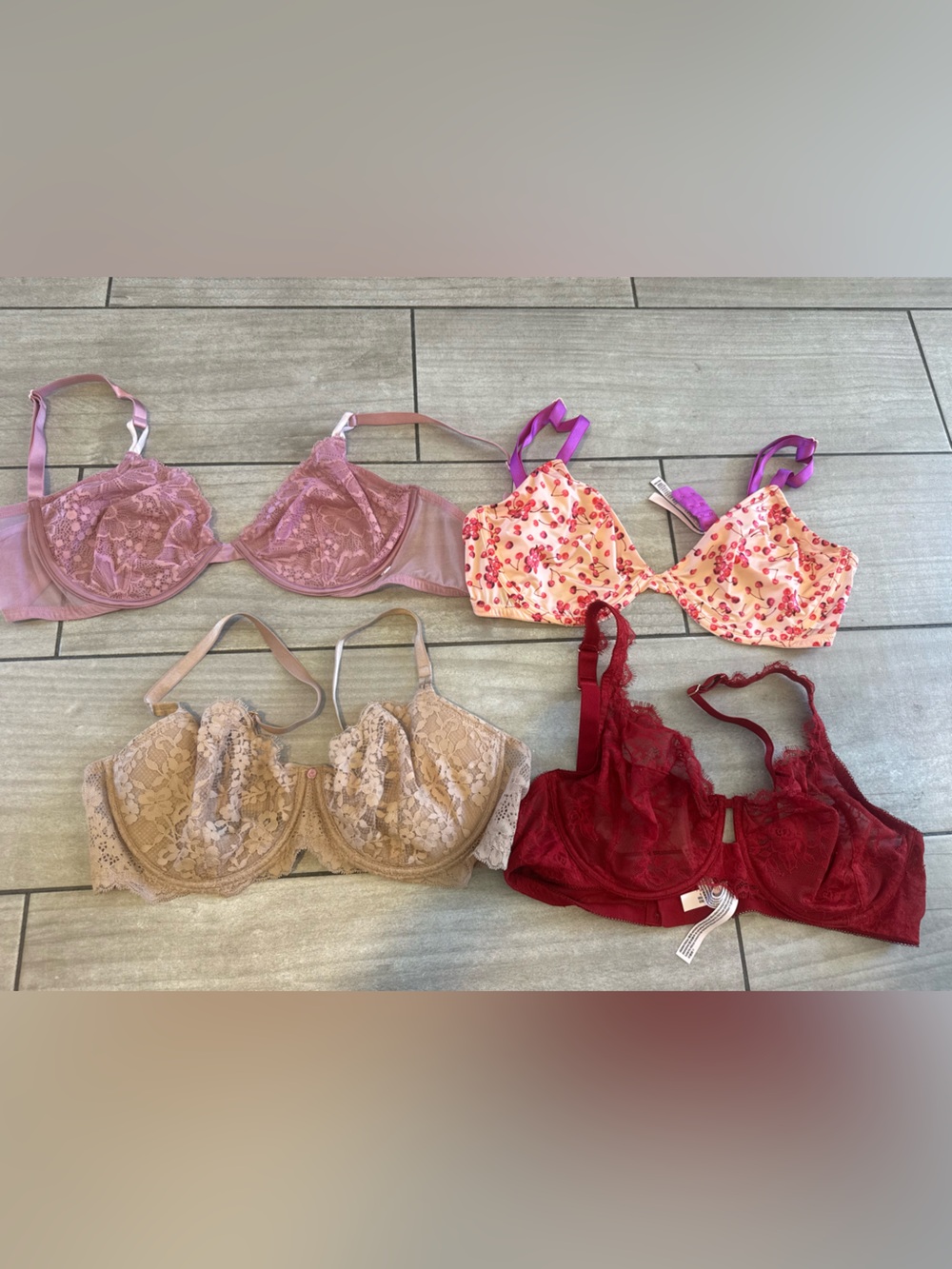 Lot Of 4 Victoria's Secret Unlined Demi / Dram Angles Bra 40D